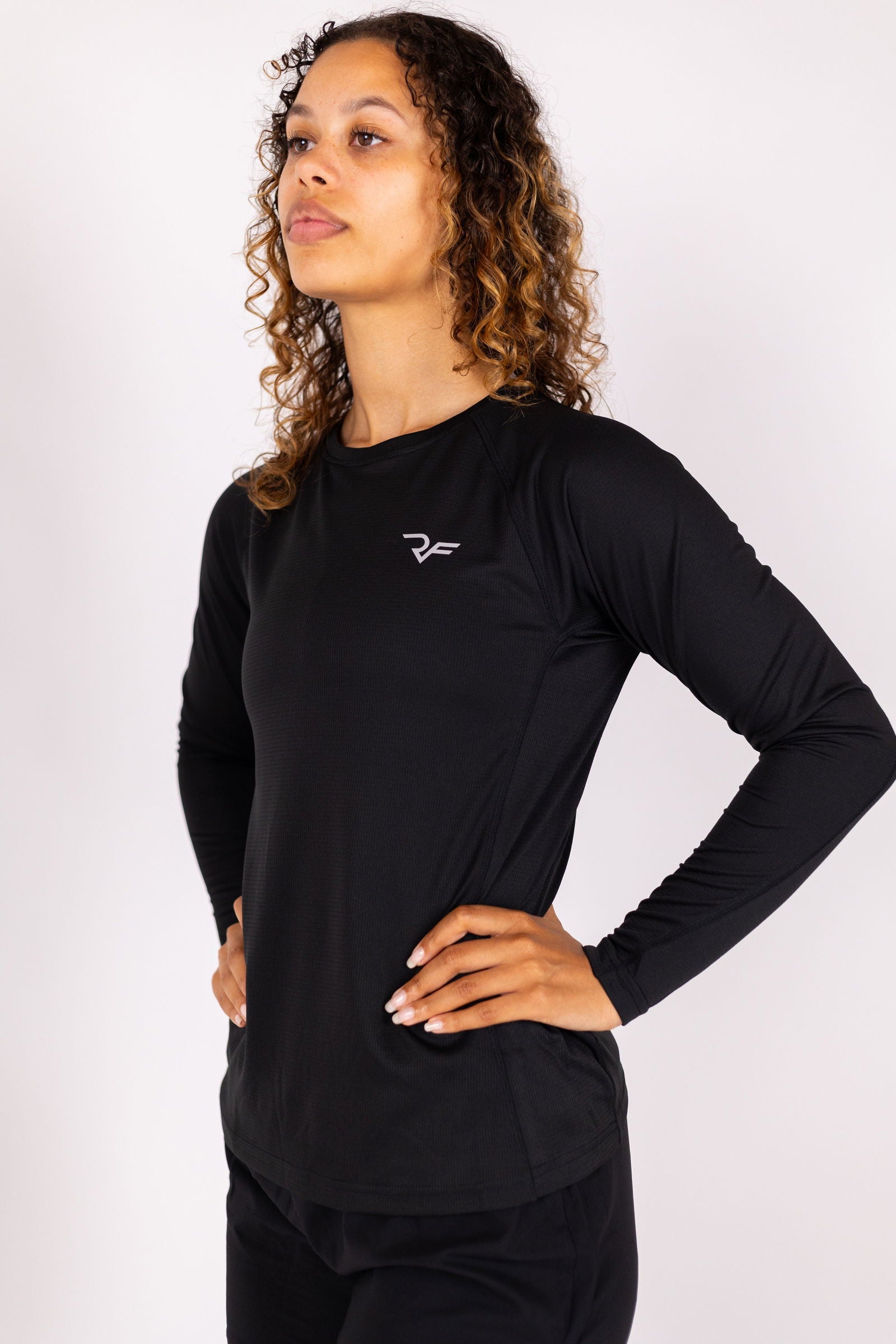 Aero-Vent Long Sleeve Shirt Women (Black) - RYBELFIT Sportswear