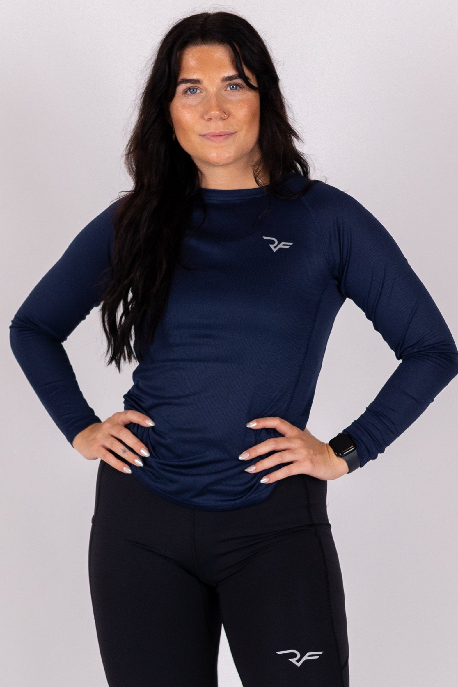 Aero-Vent Long Sleeve Shirt Women (Black Iris) - RYBELFIT Sportswear