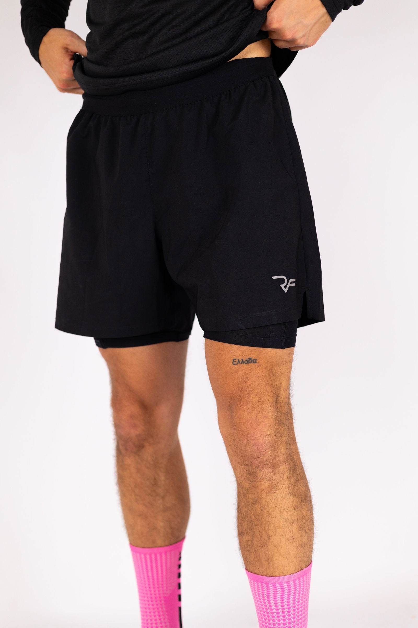 InfinixPace 2-in-1 Shorts (Black) - RYBELFIT Sportswear